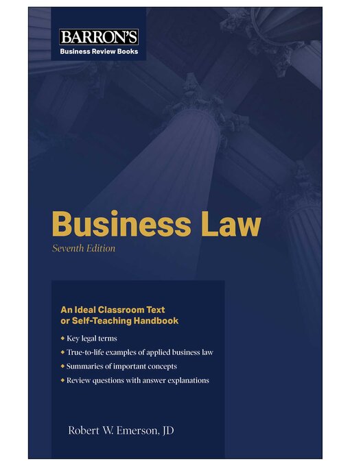 Title details for Business Law by Robert W. Emerson - Available